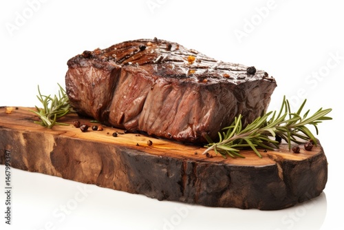 Charred Wood-Fired Steak Cooked to Perfection Isolated on Transparent Background