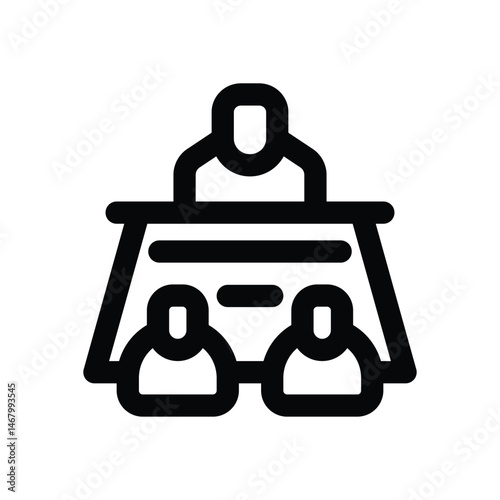 staff meeting line icon. Clean and minimalist vector icon for websites, mobile apps, presentations, and logos. Fully scalable and customizable for any project.