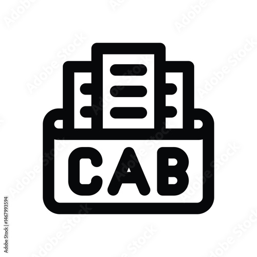 cab file line icon. Clean and minimalist vector icon for websites, mobile apps, presentations, and logos. Fully scalable and customizable for any project.