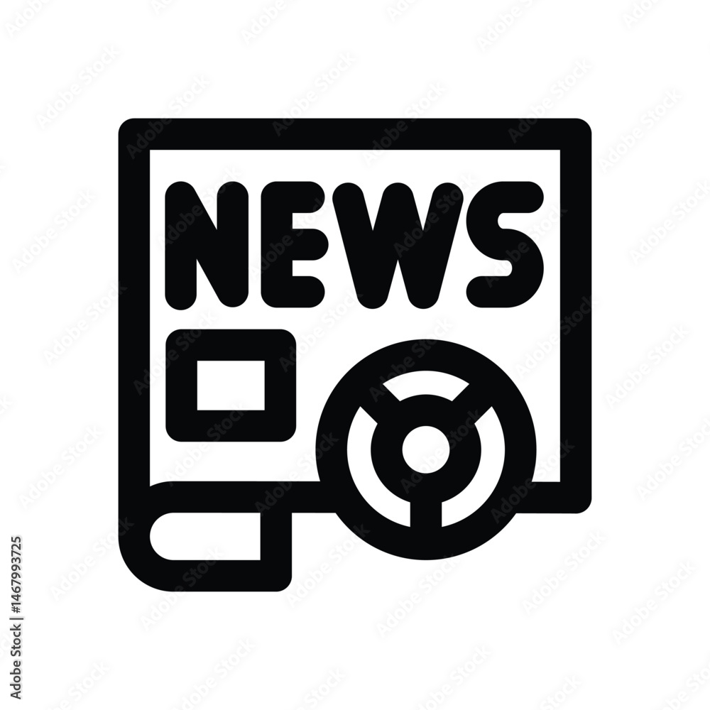 Fototapeta premium news report line icon. Clean and minimalist vector icon for websites, mobile apps, presentations, and logos. Fully scalable and customizable for any project.