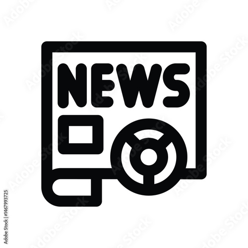 news report line icon. Clean and minimalist vector icon for websites, mobile apps, presentations, and logos. Fully scalable and customizable for any project.