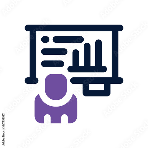 business presentation duotone icon. Sleek and modern vector icon for websites, mobile apps, marketing materials, and corporate design. Fully scalable and ready to use.