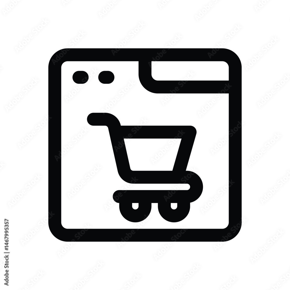 online shop line icon. Clean and minimalist vector icon for websites, mobile apps, presentations, and logos. Fully scalable and customizable for any project.