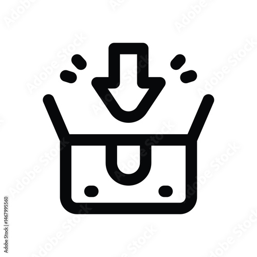 packaging line icon. Clean and minimalist vector icon for websites, mobile apps, presentations, and logos. Fully scalable and customizable for any project.