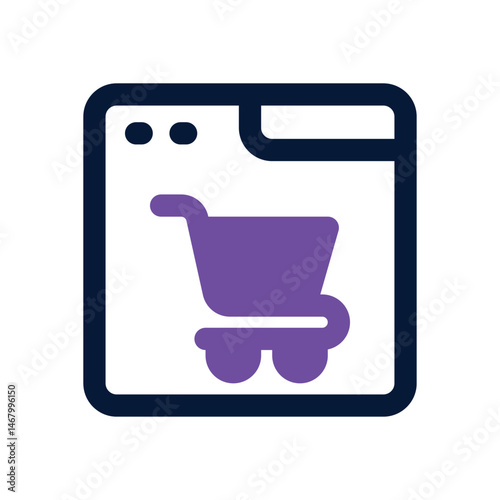 online shop duotone icon. Sleek and modern vector icon for websites, mobile apps, marketing materials, and corporate design. Fully scalable and ready to use.