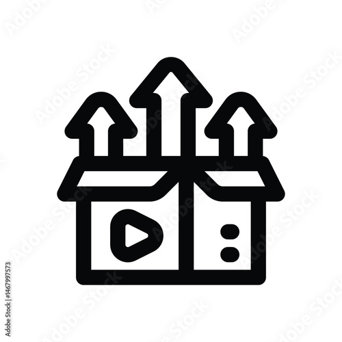 video production line icon. Clean and minimalist vector icon for websites, mobile apps, presentations, and logos. Fully scalable and customizable for any project.