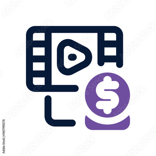 film budget duotone icon. Sleek and modern vector icon for websites, mobile apps, marketing materials, and corporate design. Fully scalable and ready to use.
