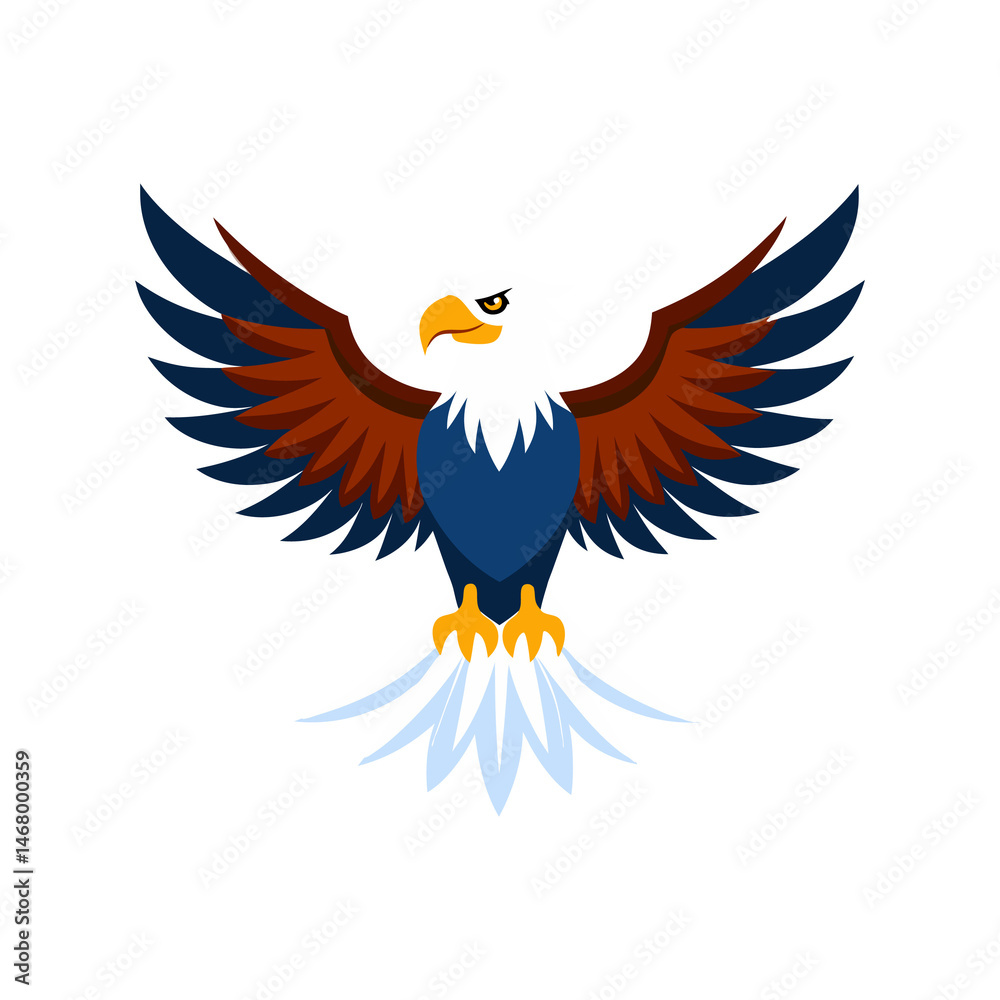 Obraz premium Freedom eagle wings spread on transparent background