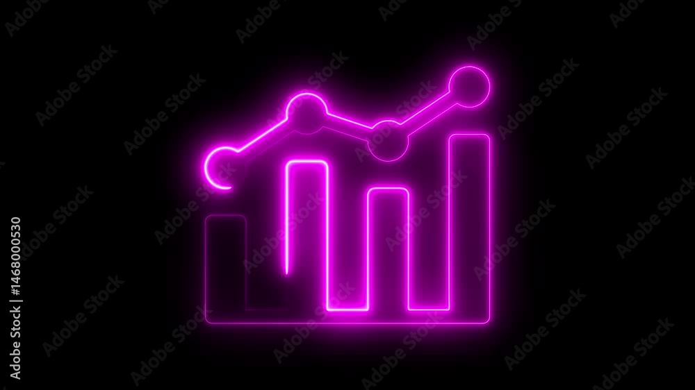 neon line business graph icon animation Neon business graph chart icon animation on isolated black background. Neon business growth idea animated neon line business graph icon animation Neon business graph chart icon animation on isolated black background. Neon business growth idea animated