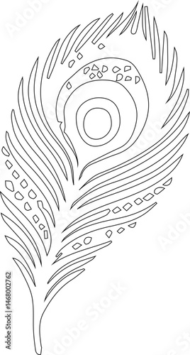 Feather featuring sharp, spiked edges and angular linework to create a bold, graphic shape.