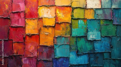 oil brush stroke yellow red green