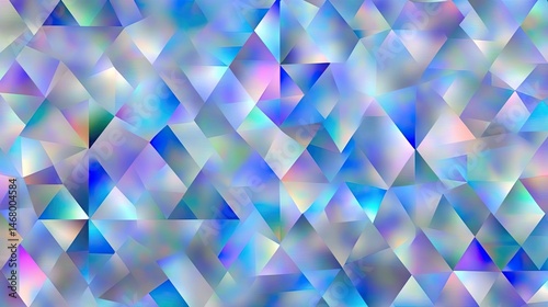 Iridescent Triangles Abstract Geometric Prism Background Texture.