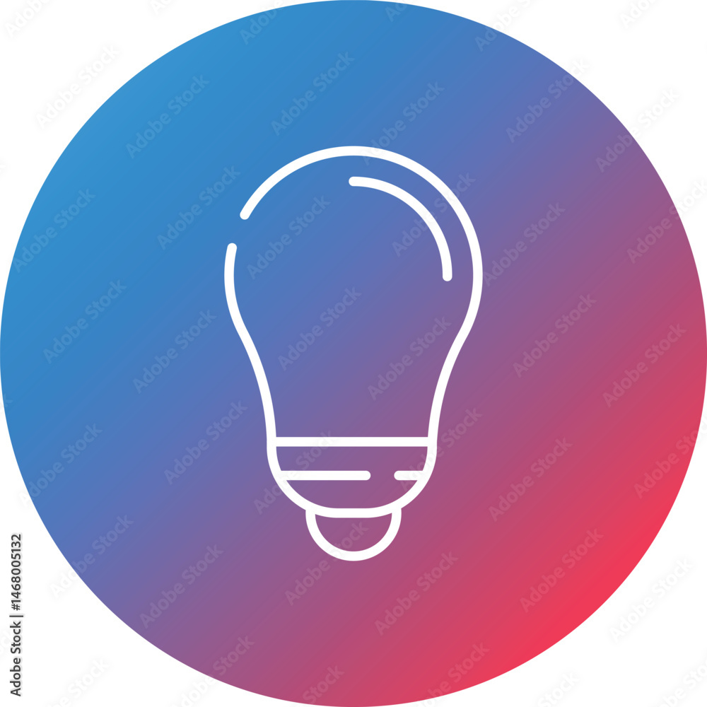 Light Bulb Line Gradient Circle Background Icon Light Bulb Line Gradient Circle Background Icon