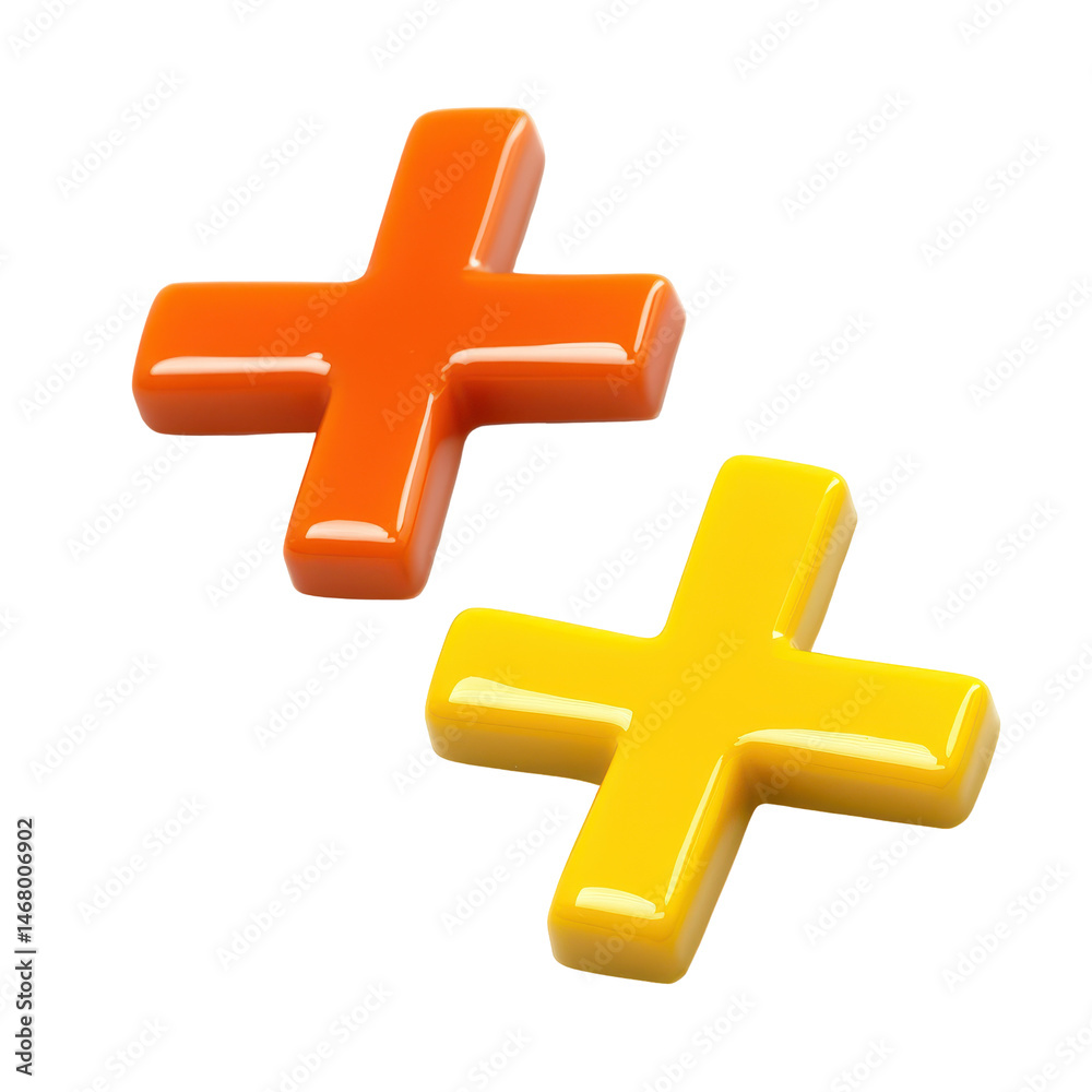 Fototapeta premium Yellow and Orange Crossettes isolated on transparent background