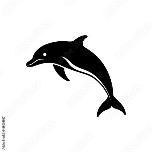 dolphin jumping silhouette on white background  .svg