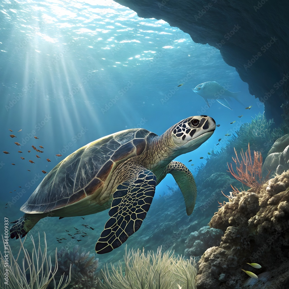 Fototapeta premium swimming turtle