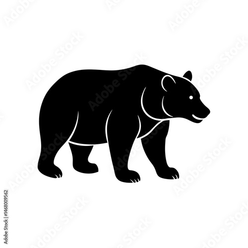 grizzly bear silhouette on white background  .svg