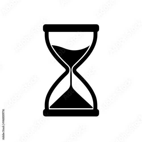 hourglass with sand icon on white background  .svg