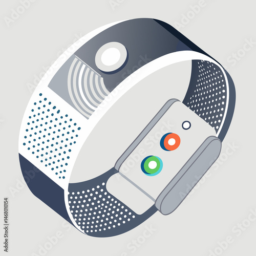 Smart watch illustration featuring a heart rate monitor on its display.