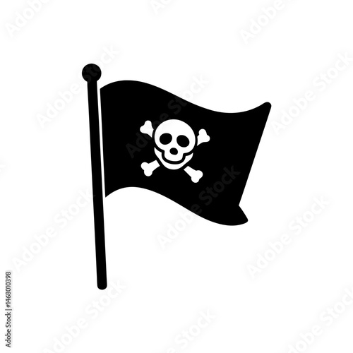 pirate flag icon on white background  .svg