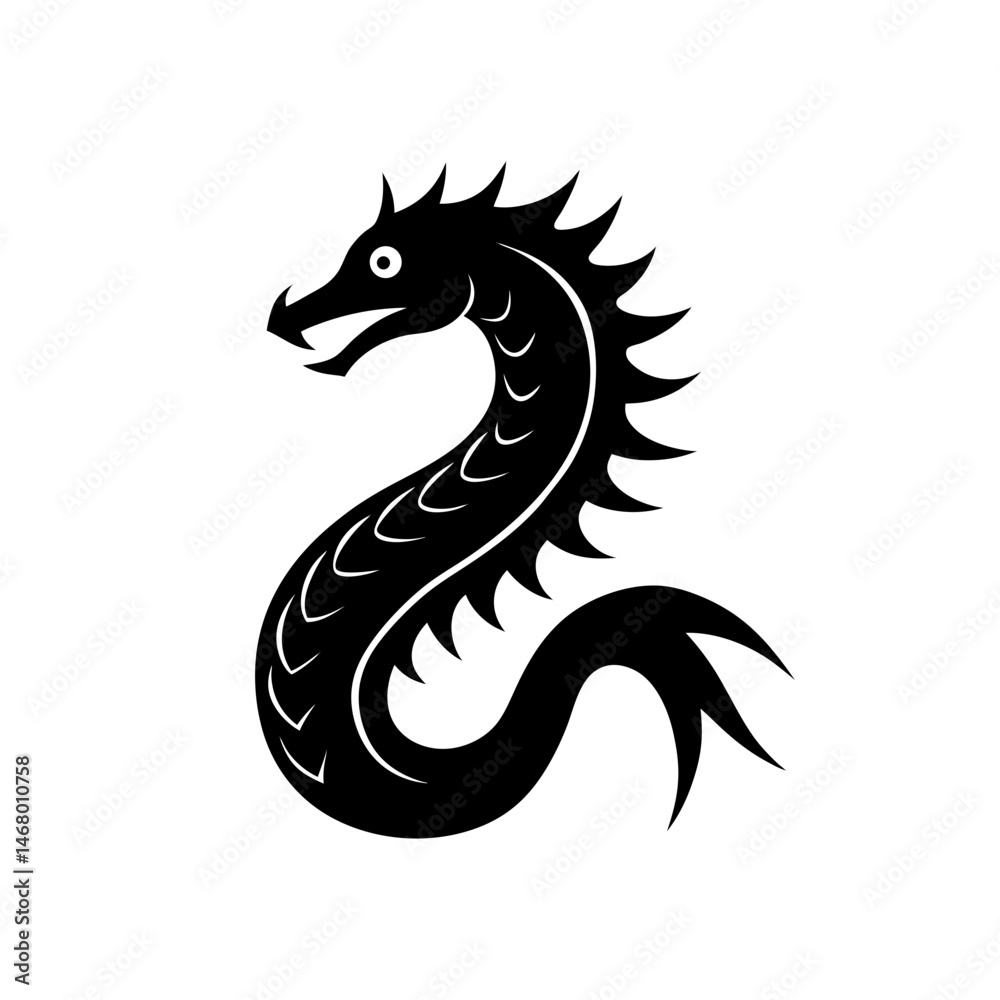 Fototapeta premium sea serpent icon on white background .svg