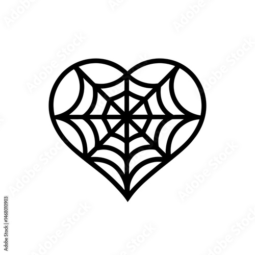 spider web heart icon on white background  .svg