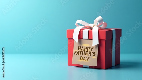Father's Day Gift Box with Tag and White Ribbon – Festive Present Idea