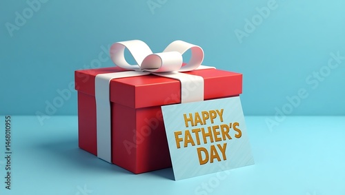 Father's Day Gift Box with Tag and White Ribbon – Festive Present Idea