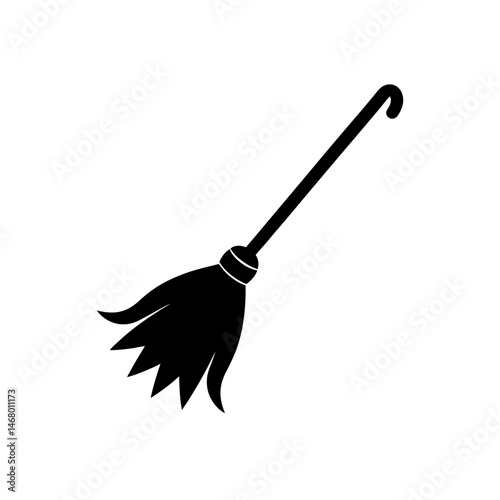 witch broom icon on white background  .svg