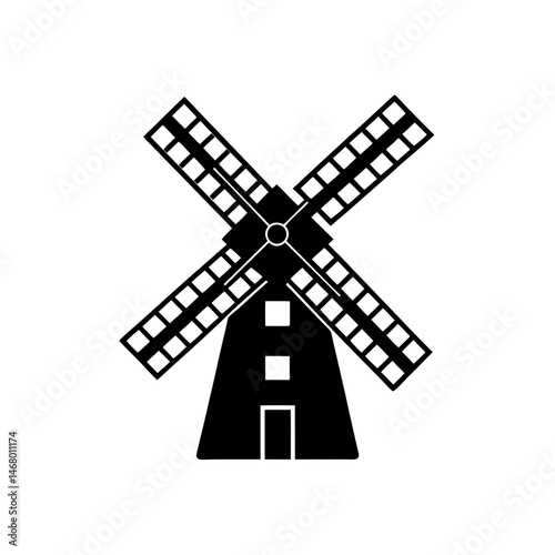 windmill vector on white background  .svg