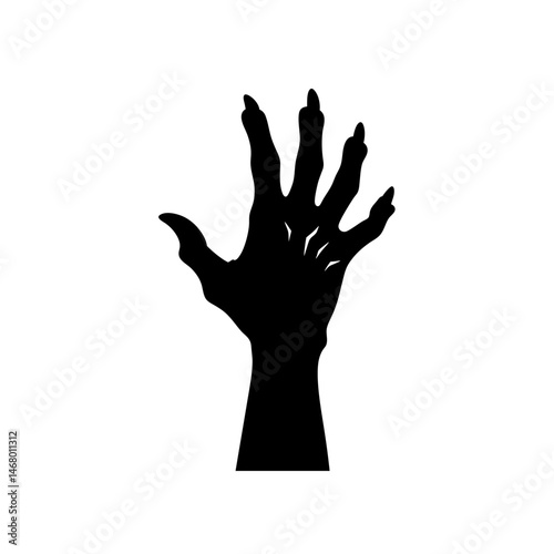 zombie hand silhouette on white background  .svg