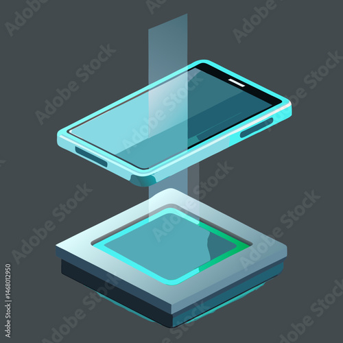 Isometric illustration of a computer chip, showcasing intricate circuitry and design details in a three-dimensional perspective.