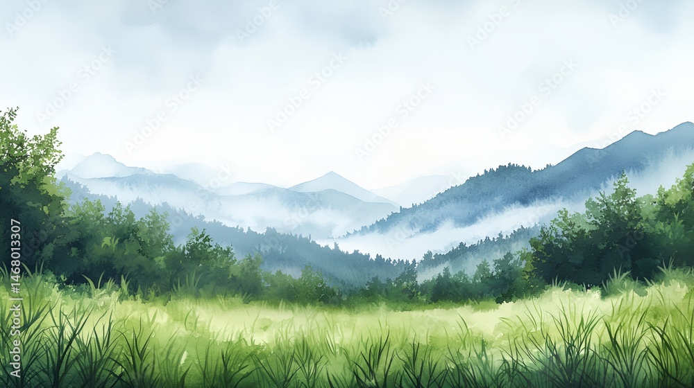 Fototapeta premium A mountain range with a forest in the foreground