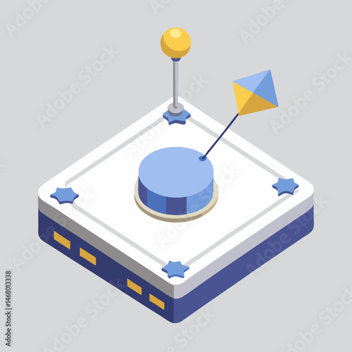 A tablet computer with a disk drive positioned on top, showcasing a modern tech setup.