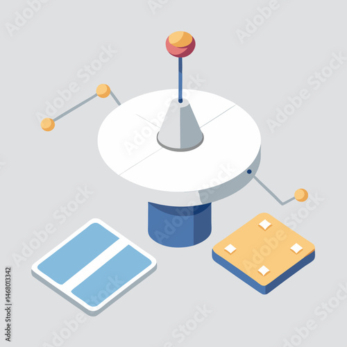 A tablet computer with a disk drive positioned on top, showcasing a modern tech setup.