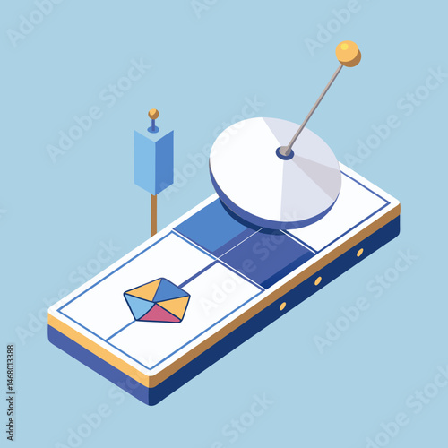 A tablet computer with a disk drive positioned on top, showcasing a modern tech setup.