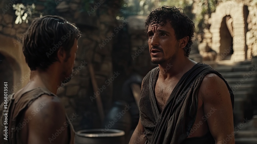 Toga Talk Ancient Men Discussing Matters in a SunDrenched Courtyard. Toga Talk Ancient Men Discussing Matters in a SunDrenched Courtyard.