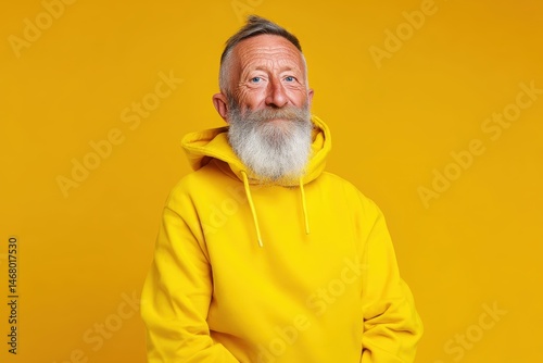 Elderly man with a white be...