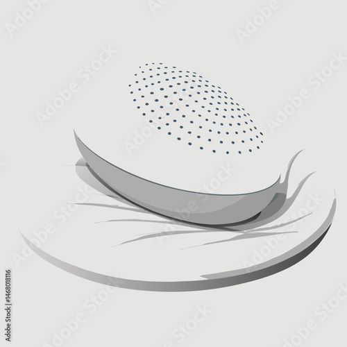 A white speakers featuring a distinct black dot on its body.