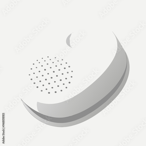 A white speakers featuring a distinct black dot on its body.