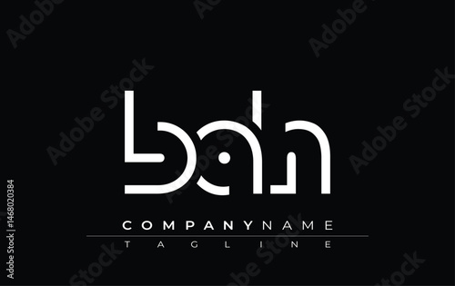 BAH abstract letter design. Modern Business Logo Design With Abstract Typography and Contemporary Style