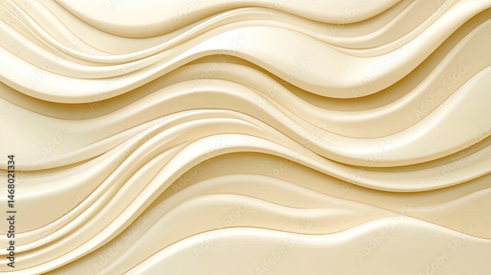 Fototapeta premium Creamy Waves Abstract Beige Texture Background.
