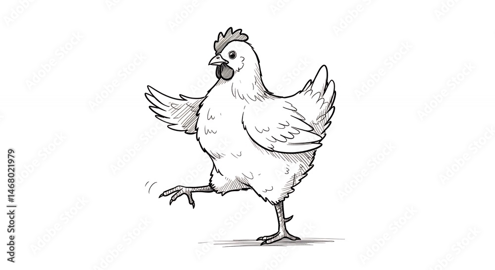 Fototapeta premium Cartoon chicken illustration