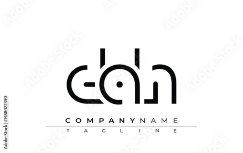 DAH abstract letter design. Modern Business Logo Design With Abstract Typography and Contemporary Style photo