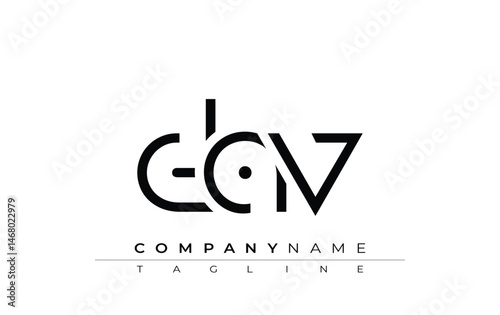 DAV abstract letter design. Modern Business Logo Design With Abstract Typography and Contemporary Style