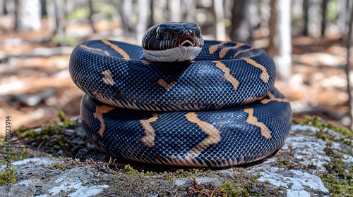 Snake mid constriction wrapping tightly around prey intense focus force Captured 200mm telephoto lens sharp detail snake powerful coil contrast against soft out of focus background highlighting
