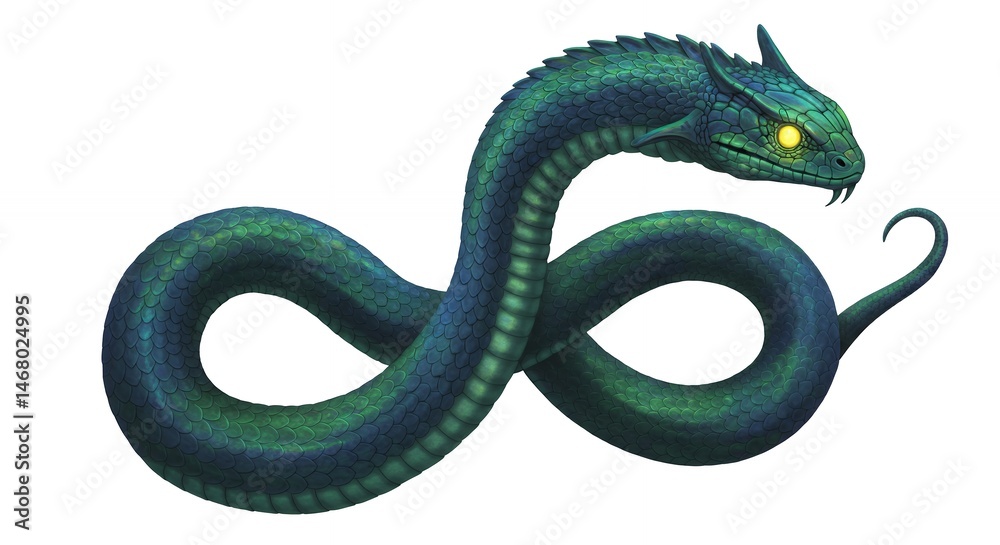 Obraz premium Fantastical serpent illustration