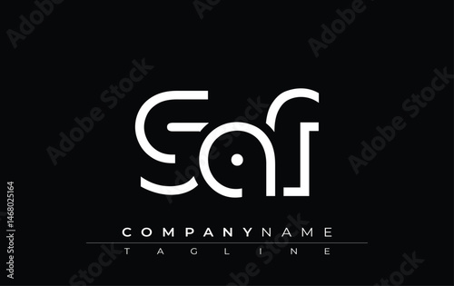 GAF abstract letter design. Modern Business Logo Design With Abstract Typography and Contemporary Style