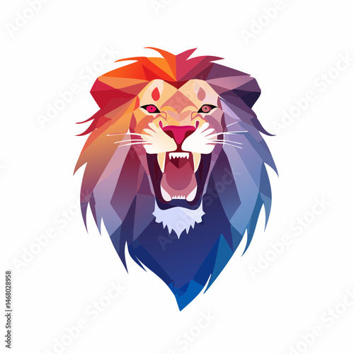 Roaring Lion, Logo, Vector, Animal, Mammal, Zoo, Cat, Isolated, Portrait, Angry, Wild