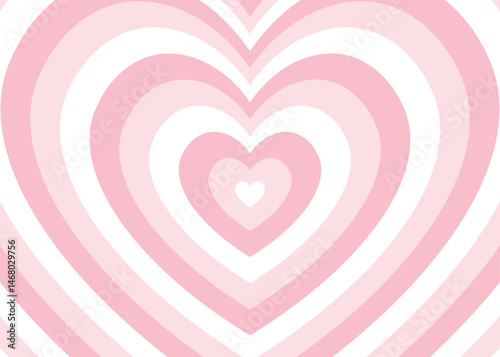 Heart burst background. Concentric love stripes vector. Striped pattern. Pink Valentine's day background. Vector design for wallpaper, frame, posters, banners, greeting card, wedding, Valentine's day.